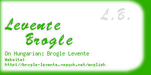 levente brogle business card